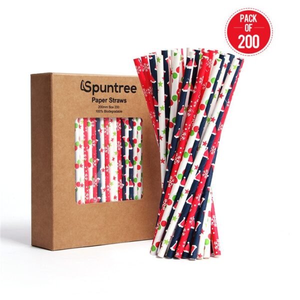 200 Pieces Halloween Paper Drinking Straws